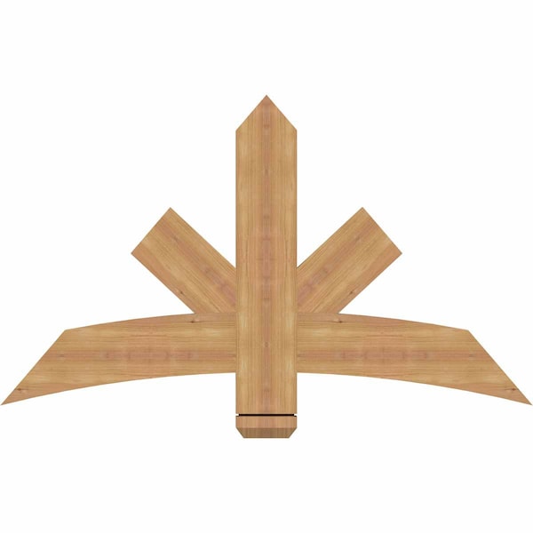 Ekena Millwork Alberta Smooth Timber Gable Bracket, Western Red Cedar, 48"W x 28"H x 1 1/2"D x 5 1/2"F, 14/12 Pitch GBW048X28X0206ALB00SWR - main